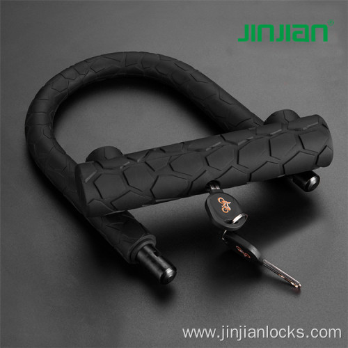 Heavy duty u shape rubber coat bicycle lock